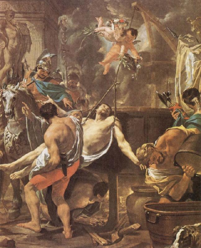Brun, Charles Le The Martyrdom of St John the Evangelisth at the Porta Latina oil painting image